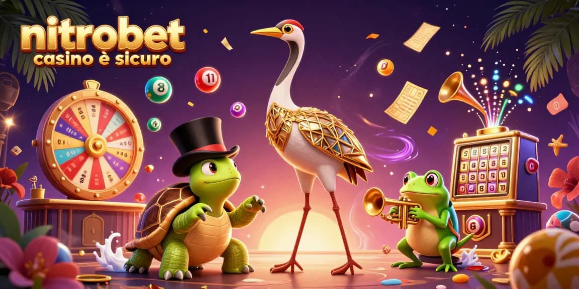 Gioca al NitroBet Casino è sicuro con atmosfere vivaci e giochi avvincenti in un'illustrazione dinamica.
